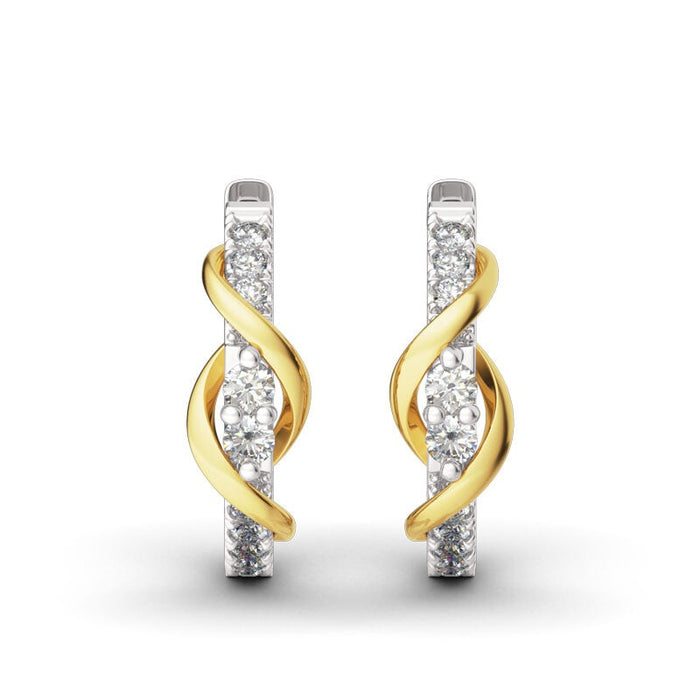 Simple Versatile Hoop Earrings For Women With Inlaid Zircon Line Wrap Design Daily Classic Jewelry