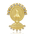 Matte Gold Alloy Nose And Mouth Brooch Pin For Suits view 1