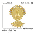 Matte Gold Alloy Nose And Mouth Brooch Pin For Suits view 5
