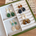 Bohemian Irregular Resin Oval Geometric Stud Earrings For Women Ethnic Style Fashion Jewelry view 2