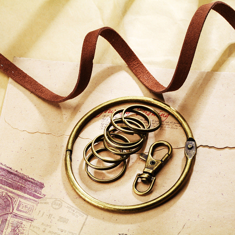Vintage Bronze 10-Ring Key Holder Keychain