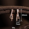 Small Commuter Hoop Earrings With Fashion Line Design And Micro Pave Zircon Detail view 4
