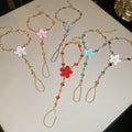 European And American Copper Enamel Flower Necklace Bracelet Jewelry Set Korean Style Sweet Elegant Accessory view 4