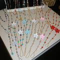 European And American Copper Enamel Flower Necklace Bracelet Jewelry Set Korean Style Sweet Elegant Accessory view 2