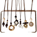 Summer Resin Geometric Round Square Pendant Necklace Minimalist Casual Collarbone Jewelry view 5