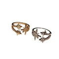 18K Gold Plated Copper Zircon Eight Point Star Open Ring For Women Trendy Statement Jewelry view 5