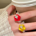 Dopamine Color Resin Flower Ring For Women view 4