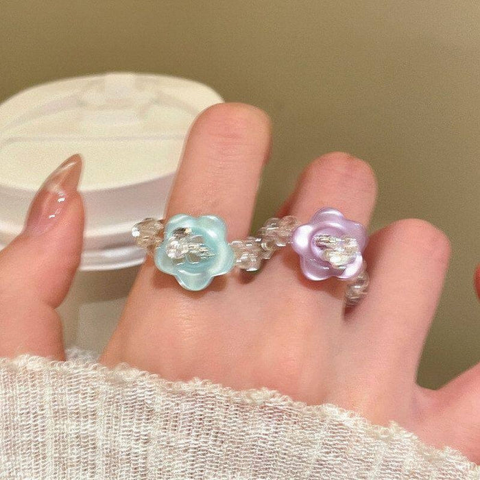 Dopamine Color Resin Flower Ring For Women