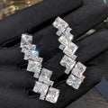 Micro Pave Zircon Drop Earrings For Women, Elegant Banquet Dress Accessories For Festivals view 1