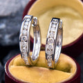 Sparkling Zircon Hoop Earrings, Elegant Minimalist Daily Light Luxury Accessories view 2