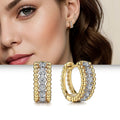European American Round Zircon Hoop Earrings For Women Casual Elegant Daily Dating Jewelry view 1