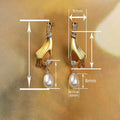 Faux Pearl Hand Shape Drop Earrings For Women, Vintage French Style Elegant Fashion Jewelry view 4