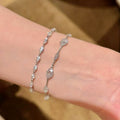 2026 New Lace Zircon Copper Beaded Bracelet, Geometric Round Light Luxury Fashion Jewelry view 4