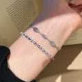 2026 New Copper Zircon Round Waterdrop Beaded Bracelet Minimalist Style Fashion Jewelry view 2