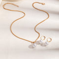 Elegant Pearl Drop Pendant Alloy Hook Necklace Set For Women Minimalist Luxury Collarbone Earrings view 4