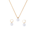 Elegant Pearl Drop Pendant Alloy Hook Necklace Set For Women Minimalist Luxury Collarbone Earrings view 5