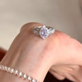 Sparkling Light Purple Zircon Palace Style Ring For Women view 1