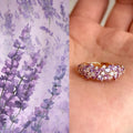French Elegant Purple Full Rhinestone Ring For Women view 2