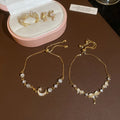 2026 Korean Style Faux Pearl Zircon Bow Star Bangle Light Luxury Minimalist Bracelet view 3