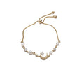 2026 Korean Style Faux Pearl Zircon Bow Star Bangle Light Luxury Minimalist Bracelet view 5