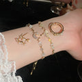 2026 Korean Style Faux Pearl Zircon Bow Star Bangle Light Luxury Minimalist Bracelet view 2