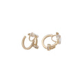 18K Gold Plated Copper Zircon Round Clip-on Earrings Vintage Light Luxury Ear Cuffs view 5