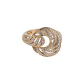 18K Gold Plated Zircon Round Hollow Open Ring For Women view 5