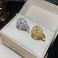 18K Gold Plated Zircon Round Hollow Open Ring For Women view 2