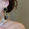 Ethnic Style Round Resin Geometric Drop Earrings For Women Light Luxury Statement Jewelry view 3
