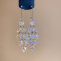 Light Luxury Zircon Glass Heart Tassel Drop Earrings For Women Elegant Fairy Style view 2