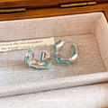 Sparkling Zircon Square Copper Earrings Geometric Light Luxury OL Commuter Ear Cuffs view 4