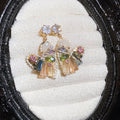 Rainbow Tone Artificial Crystal Heart Zircon Stud Earrings With Silver Pins Light Luxury Geometric Style view 1