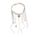 Old Money Faux Pearl Chain Wrap Tassel Necklace With Heart Starfish Geometric Pendant view 5