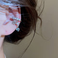 Sparkling Zircon Copper Multilayer Flower Clip-on Earrings, No Piercing Luxury Ear Cuffs view 3