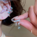 Sparkling Zircon Copper Multilayer Flower Clip-on Earrings, No Piercing Luxury Ear Cuffs view 1