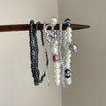 2026 Vintage Style Faux Pearl Rhinestone Round Elastic Beaded Bracelet Geometric Jewelry view 4
