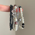 2026 Vintage Style Faux Pearl Rhinestone Round Elastic Beaded Bracelet Geometric Jewelry view 2