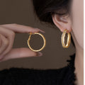 Vintage Copper Round Zircon Stud Earrings With Silver Pins Minimalist Light Luxury Retro Jewelry view 1