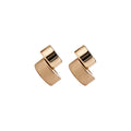 2026 New Round Brushed Copper Stud Earrings Minimalist Geometric Light Luxury Fashion Jewelry view 5