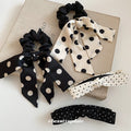 Fabric Bow Polka Dot Hair Clip And Hair Tie Jewelry Set Korean Style Versatile Hair Accessories view 2