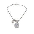 Dazzling Starry Zircon Round Stud Earrings Necklace Jewelry Set Copper Korean Light Luxury Quadrilateral Detail view 5