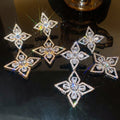 Luxury Copper Zircon Flower Stud Earrings For Women Elegant Sparkling Floral Jewelry view 4