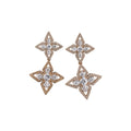 Luxury Copper Zircon Flower Stud Earrings For Women Elegant Sparkling Floral Jewelry view 5