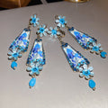 Vintage Chinese Style Rhinestone Resin Flower Clip-on Earrings For Women view 3