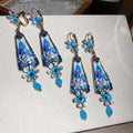 Vintage Chinese Style Rhinestone Resin Flower Clip-on Earrings For Women view 1