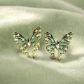 Elegant Enamel Butterfly Stud Earrings With Pearls And Gold Alloy Wings For Women Fashion Statement Earrings view 3