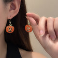 Halloween Acrylic Pumpkin Ghost Bat Black Cat Skull Drop Dangle Alloy Hook Fashion Earrings view 2