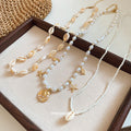 Bohemian Starfish Imitation Pearl Necklace Old Money Vacation Style Geometric Clavicle Jewelry For Women view 4