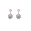 Elegant Transparent Crystal Polka Dot Ball Acrylic Bead Silver Needle Drop Stud Earrings view 5