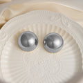 Luxury French Style Gold Silver Alloy Round Ball Stud Clip Statement Fashion Earrings view 4